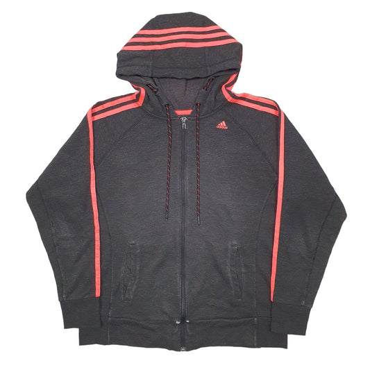 Adidas Climalite Full Zip Cotton & Polyester Jumper M - Bundl Clothing-Womens Black Adidas Climalite Full Zip Jumper