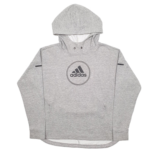 Adidas Climalite Hoodie Cotton & Polyester Jumper M - Bundl Clothing-Adidas Climalite Hoodie Cotton & Polyester Jumper M - Bundl Clothing-Mens Grey Adidas Climalite Hoodie Jumper