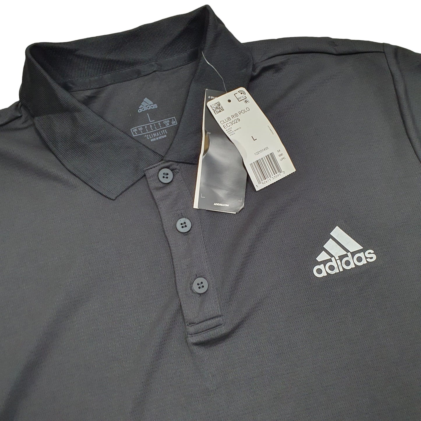 Adidas Climalite Short Sleeve Polyester Polo Shirt - Bundl Clothing-Adidas Climalite Short Sleeve Polyester Polo Shirt Black