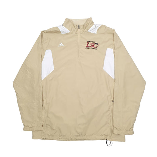 Adidas Climaproof Windbreaker Quarter Zip XL - Bundl Clothing-Adidas Climaproof Windbreaker Quarter Zip XL Beige