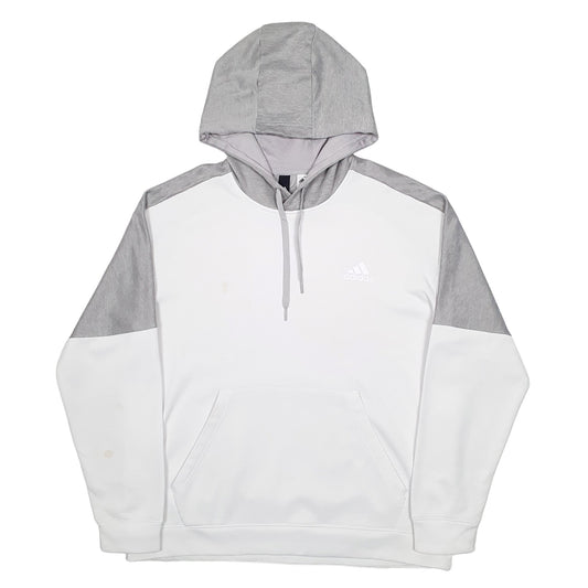 Adidas Climawarm Hoodie Cotton Jumper XL - Bundl Clothing-Mens White Adidas Climawarm Hoodie Jumper
