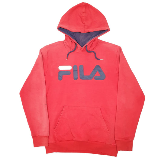 Mens Red Fila Hoodie Jumper