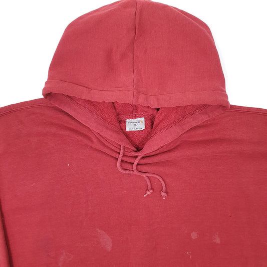 Mens Red Carhartt Workwear Hoodie Jumper