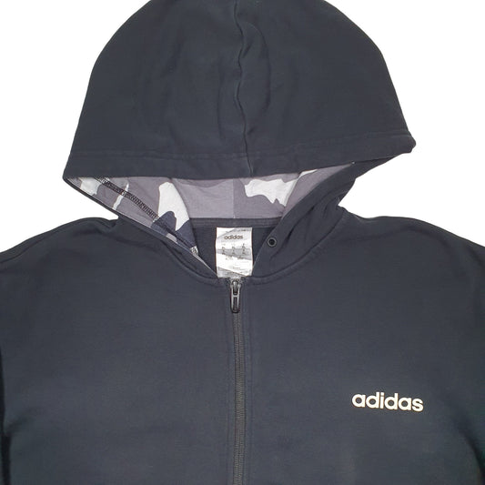 Mens Black Adidas Full Zip Jumper