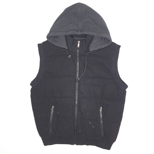Mens Black Guess Hoodie Coat