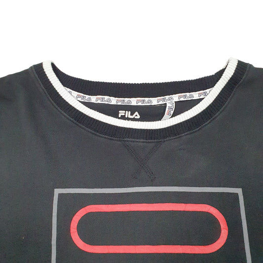 Mens Black Fila Crewneck Jumper
