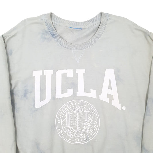 Mens Blue UCLA USA College Marble Crewneck Jumper