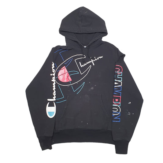 Mens Black Champion Reverse Weave Hoodie Jumper