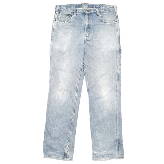 Mens Blue Carhartt Carpenter Relaxed Casual JeansW34 L32