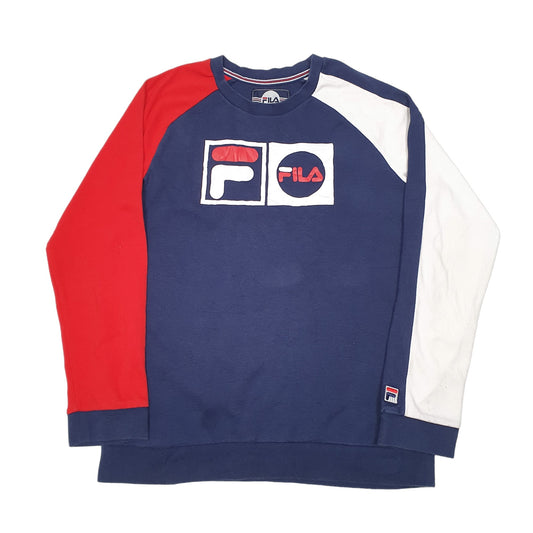 Mens Navy Fila Crewneck Jumper