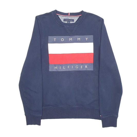 Mens Navy Tommy Hilfiger Crewneck Jumper