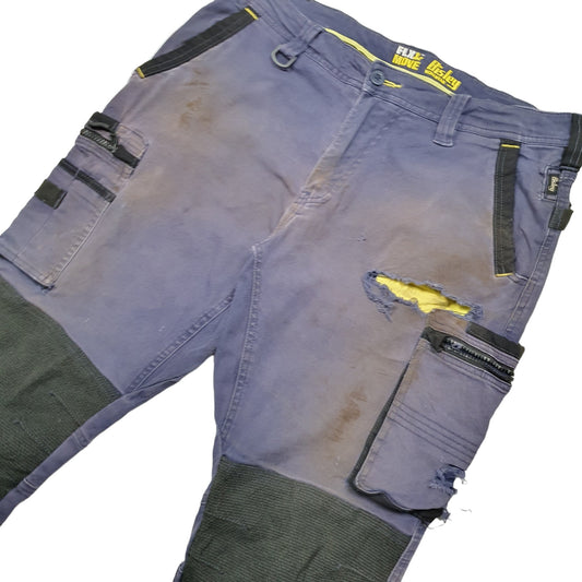 Mens Blue Bisley Cargo Trousers