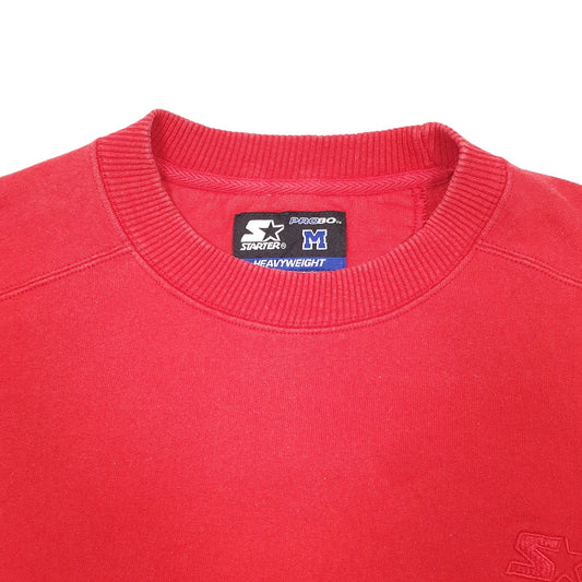 Mens Red Starter Pro 80 Heavyweight Crewneck Jumper
