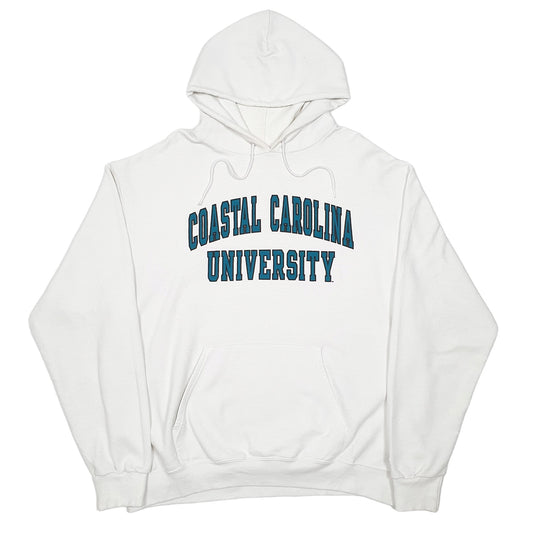 Mens White Champion Coastal Carolina University Hoodie Jumper