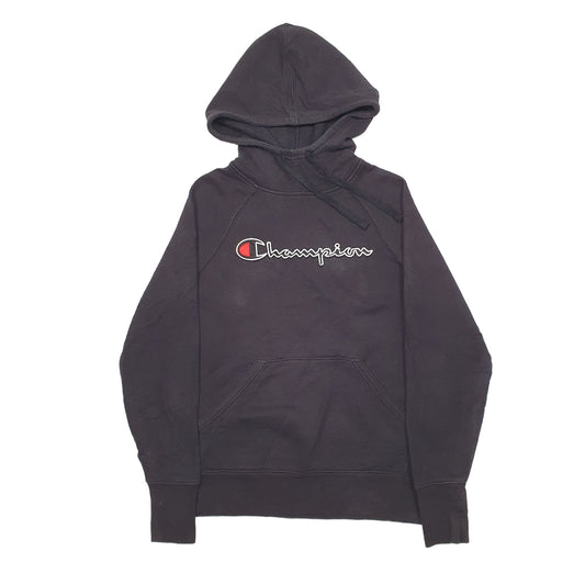 Mens Black Champion Spellout Hoodie Jumper