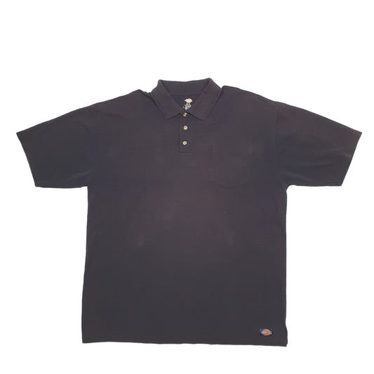 Mens Black Dickies Short Sleeve Polo Shirt