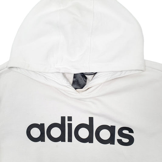 Mens White Adidas Hoodie Jumper