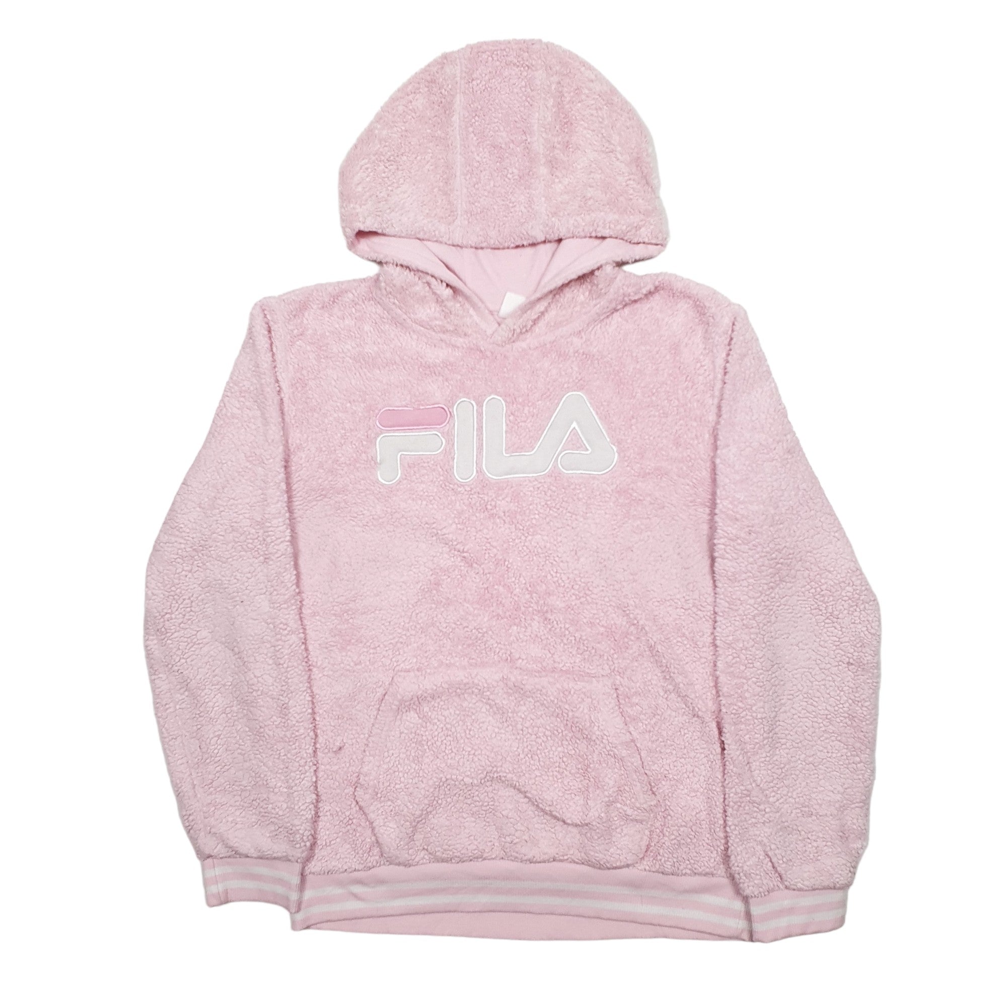 Womens Fila Pink Hoodie Spellout Jumper M Bundl Clothing