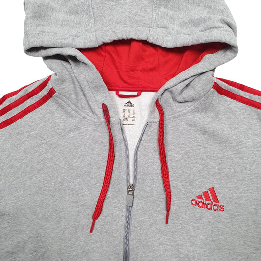 Mens Grey Adidas Full Zip Jumper