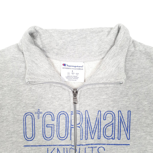 Womens Grey Champion O'Gorman Knights Basketball USA Quarter Zip Jumper