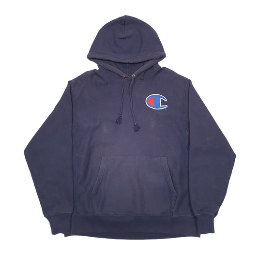 Mens Navy Champion Reverse Weave Hoodie Jumper