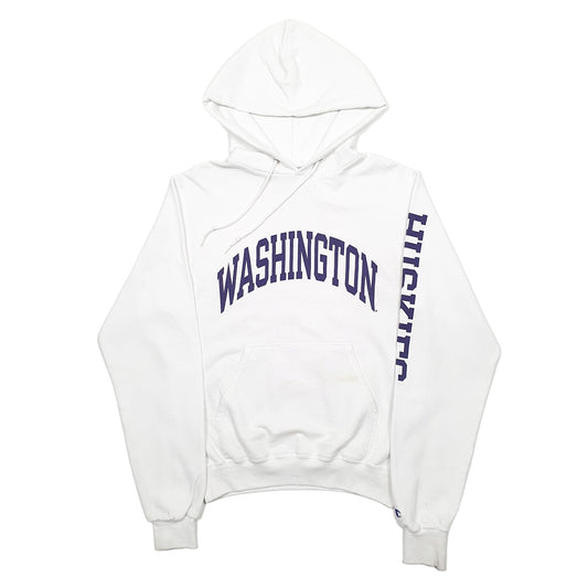 Mens White Champion Spellout USA College Hoodie Jumper