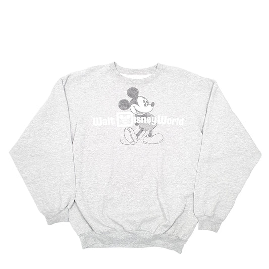 Mens Grey Hanes Walt Disney World Disneyland Resort Crewneck Jumper