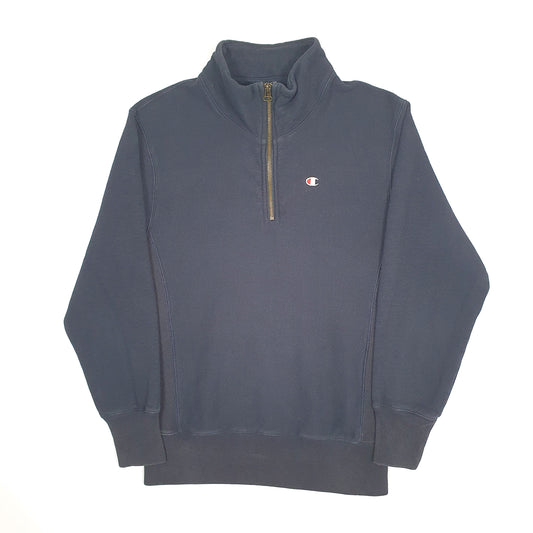 Mens Navy Champion Reverse Weave Quarter Zip Jumper