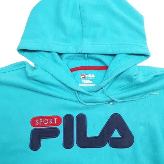 Mens Blue Fila Hoodie Jumper