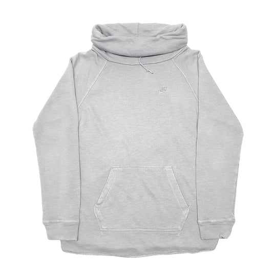 Mens Grey Nike Roll Neck Snood Sportswear Hoodie Jumper