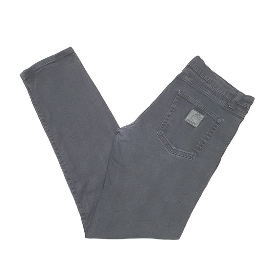 Mens Black Carhartt Rebel Pant WIP Stretch Tapered Casual JeansW34 L32