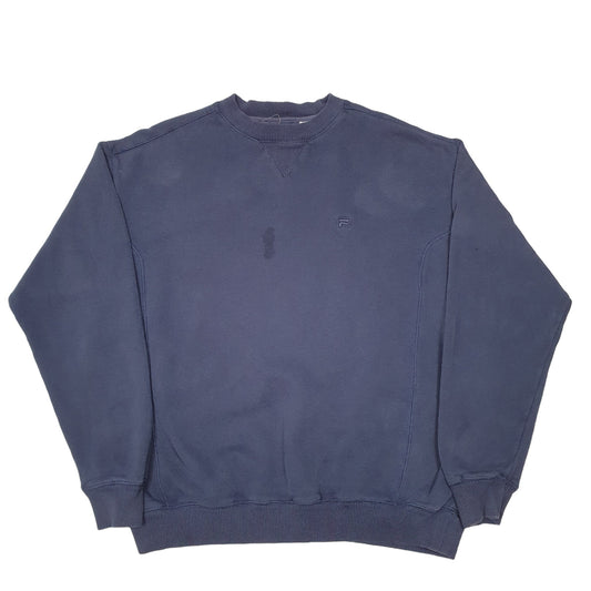 Mens Navy Fila Crewneck Jumper