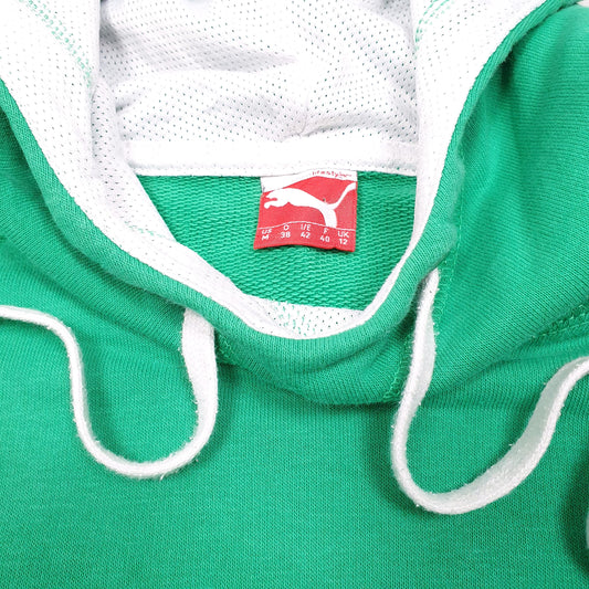 Womens Green Puma Hoodie Jumper