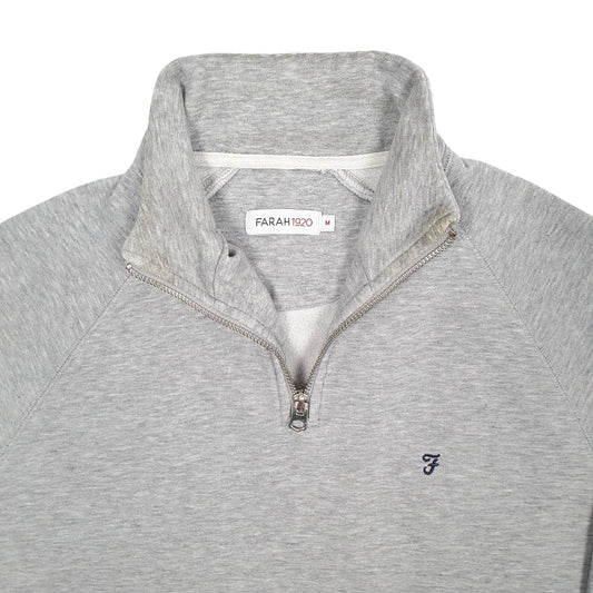 Mens Grey Farah Quarter Zip Jumper
