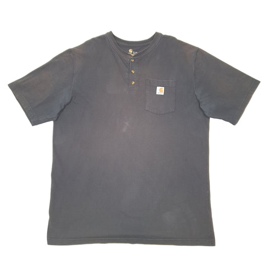 Mens Black Carhartt Henley Pocket Short Sleeve T Shirt