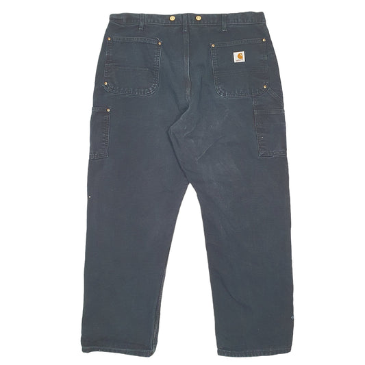 Mens Black Carhartt B01 Double Knee Made In USA Carpenter Trousers