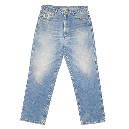 Mens Blue Carhartt Cotton Lined Insulated Casual JeansW36 L32