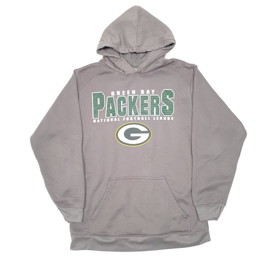 Mens Grey NFL Green Bay Packers Football Active Hoodie Jumper