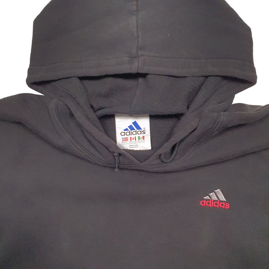 Mens Black Adidas Vintage Hoodie Jumper
