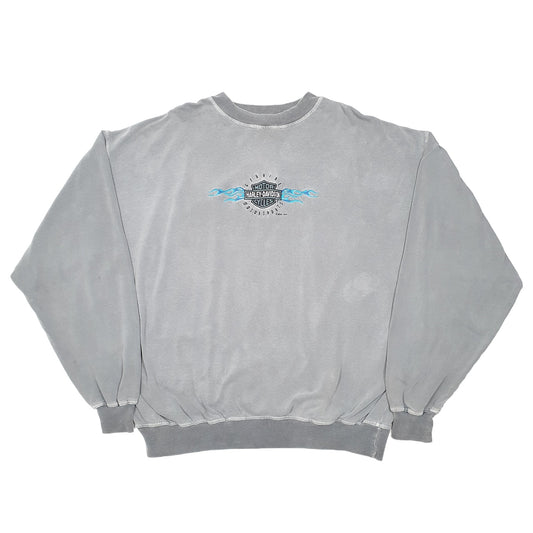 Mens Grey Harley Davidson Motorcycles Biker Vintage Crewneck Jumper