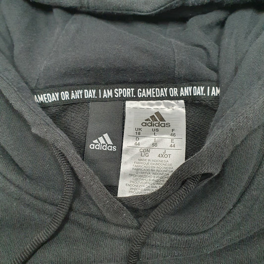 Womens Black Adidas Cropped Workout Gym Hoodie Jumper