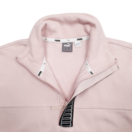 Womens Pink Puma Quarter Zip Jumper