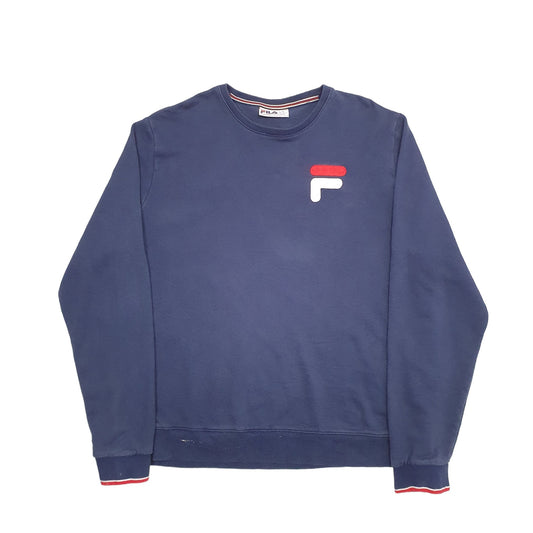 Mens Blue Fila Crewneck Jumper