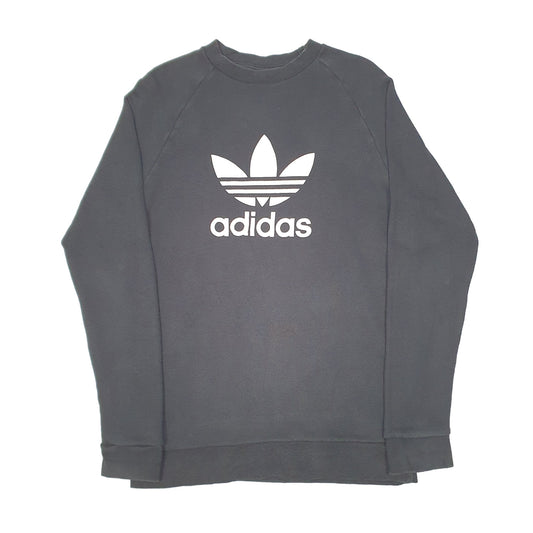 Mens Black Adidas Crewneck Jumper