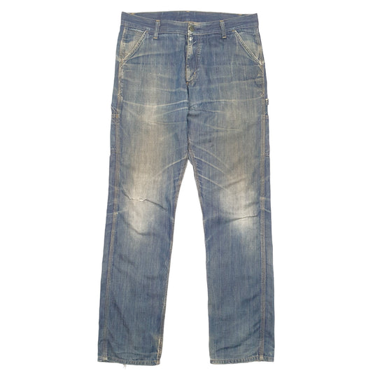 Mens Blue Carhartt Carpenter WIP Single Knee Pant Casual JeansW34 L34