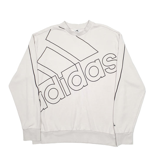 Mens Cream Adidas Crewneck Jumper