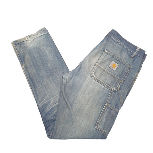Mens Blue Carhartt Carpenter WIP Single Knee Pant Casual JeansW34 L34