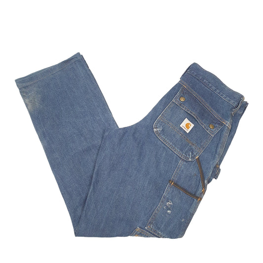 Mens Blue Carhartt Carpenter Double Knee EB229 JeansW32 L32
