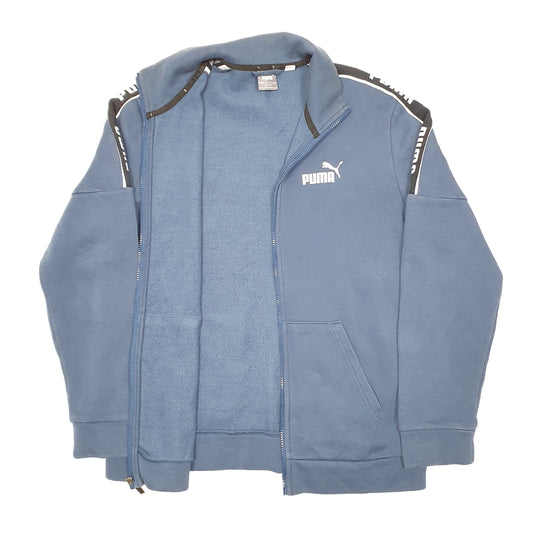 Mens Blue Puma Sweatshirt Track Top Full Zip Jumper