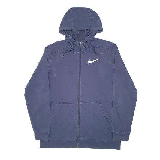 Mens Navy Nike Hoodie Dri Fit Full Zip Jumper